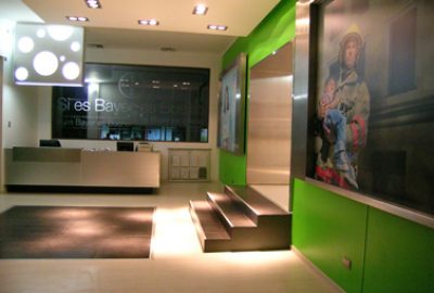 SHOWROOM BAYER EDIFICIO CORPORATIVO · BAYER · Participación en Diseño y Producción · www.nave.cl